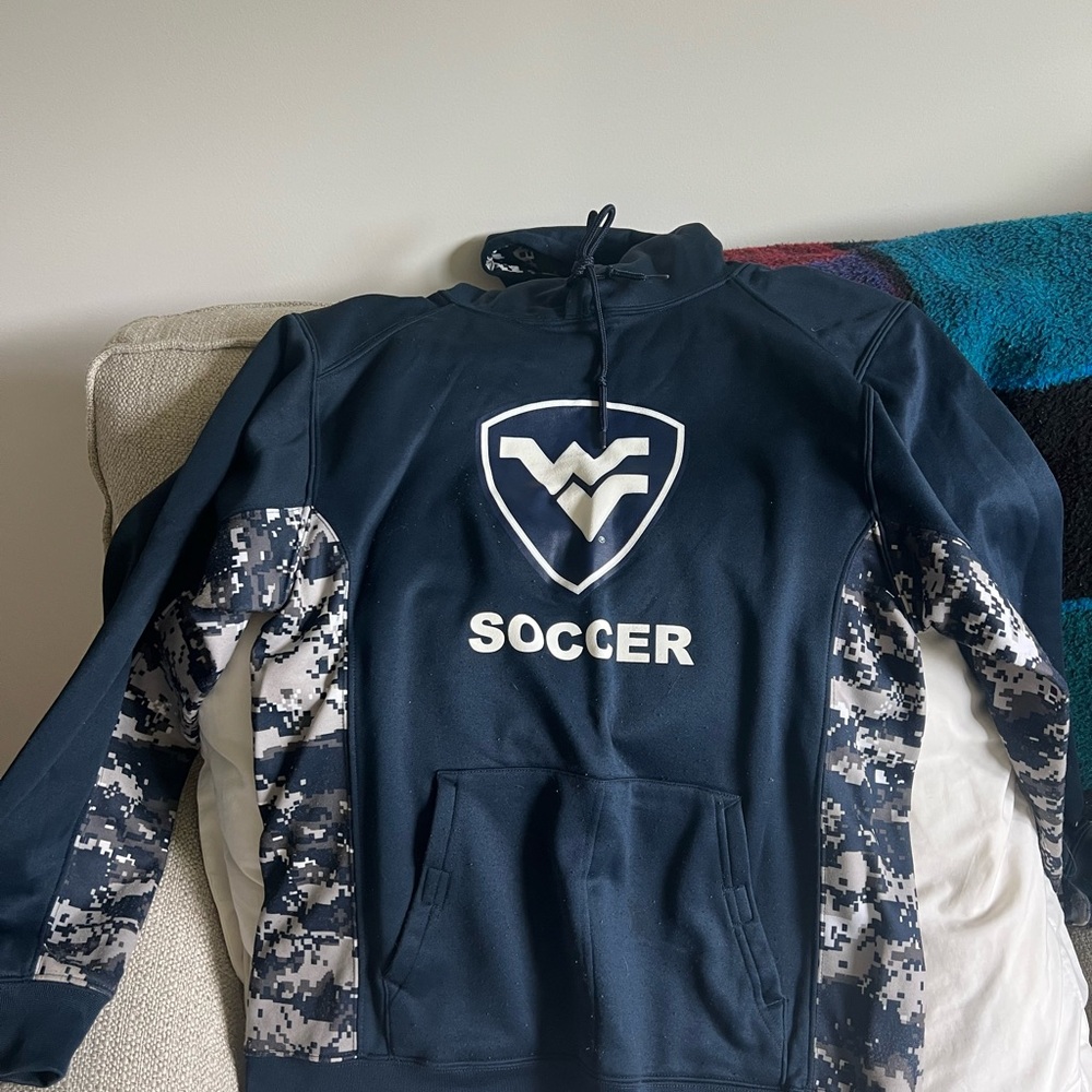 Men's Navy Turtleneck Sweater with Digital Camo Accents